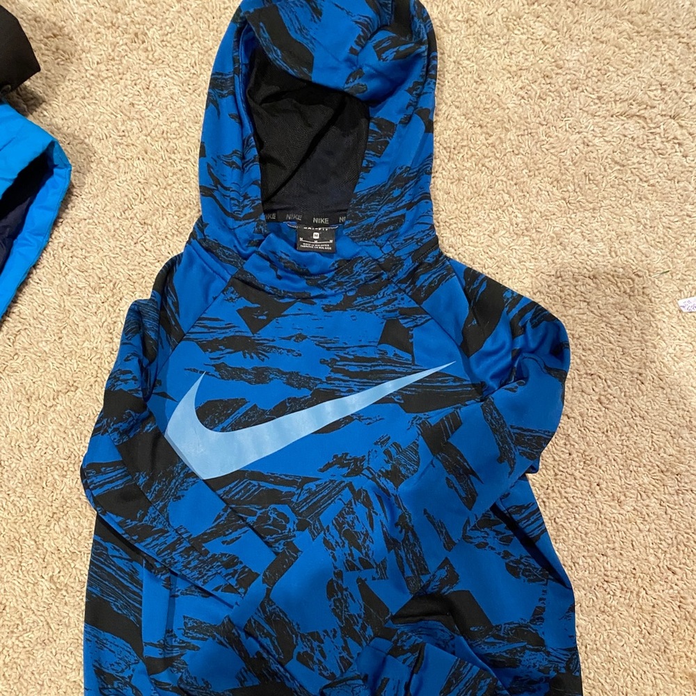 Nike boys Hoodie, size 12, blue and black